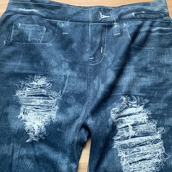 Denim Look Leggings  - Picture 2 of 10